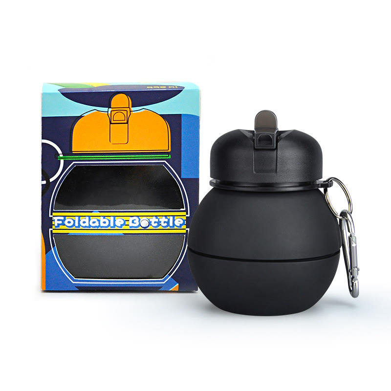 Collapsible Silicone Soccer Ball Water Bottle,Portable Sports Drink Bottle - Billiards - 550ml - image 20