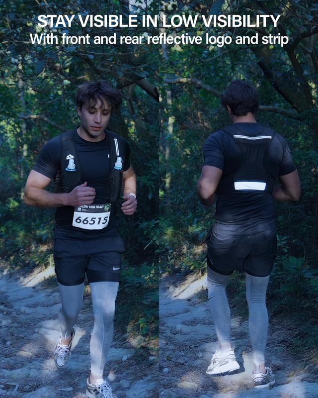 Running Vest for Women Men,  Adjustable Chest Straps Running Hydration Vest with 500ml Soft Flask - image 7