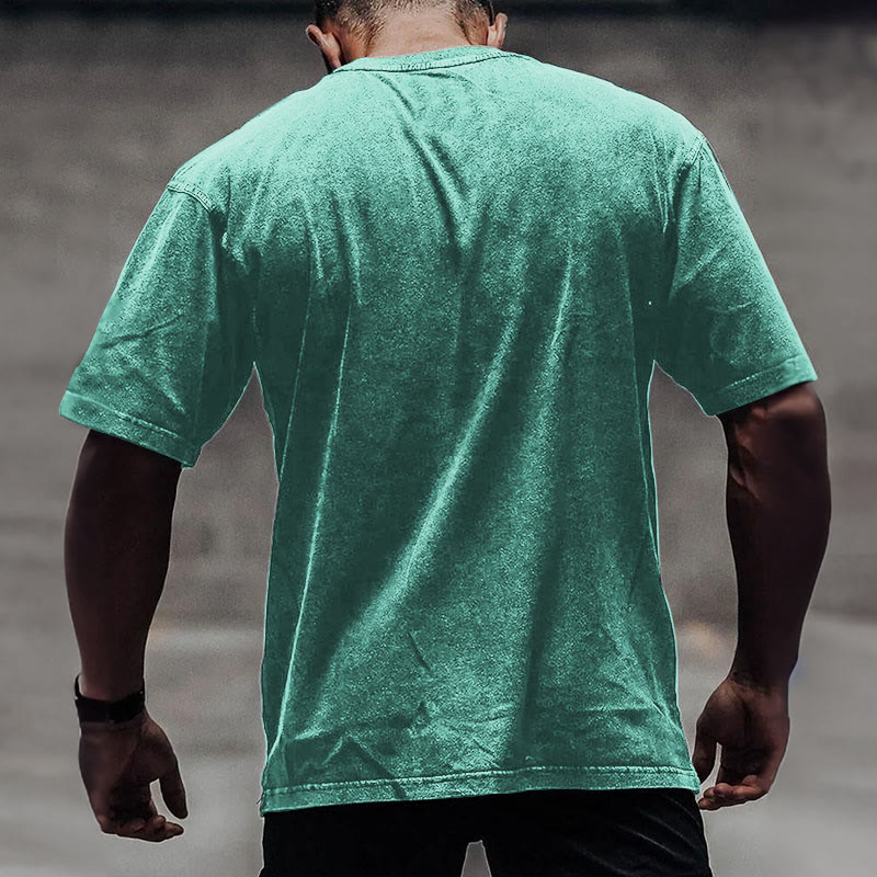 100% Cotton Fit Fuck I'm Tired Printed Washed Gym T-shirt - image 10