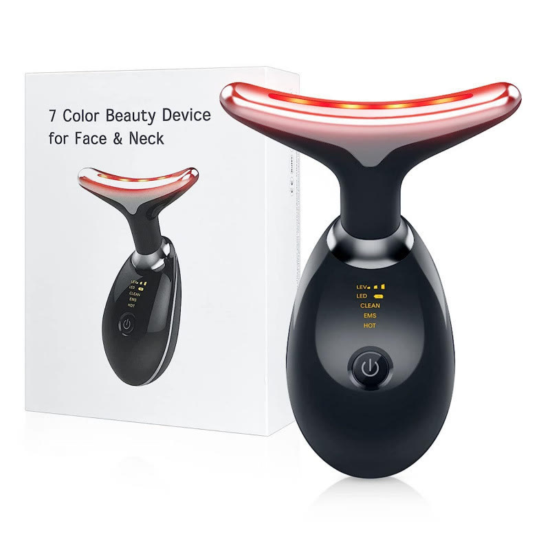 Face and Neck Massager T𝗈𝗈I, 7 C𝗈I𝗈r Facial Massager for Face and Neck - Black - image 9
