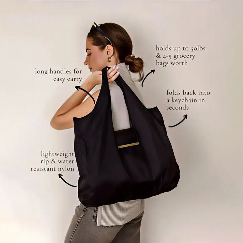 Foldable Keychain Bag – Reusable Expandable Shopping Bag with Key Ring - image 3
