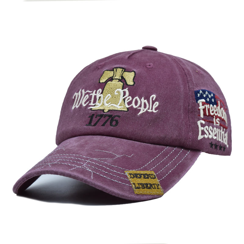 Unisex We The People Independence Day Embroidered Baseball Cap - Red - 54-60cm - image 6