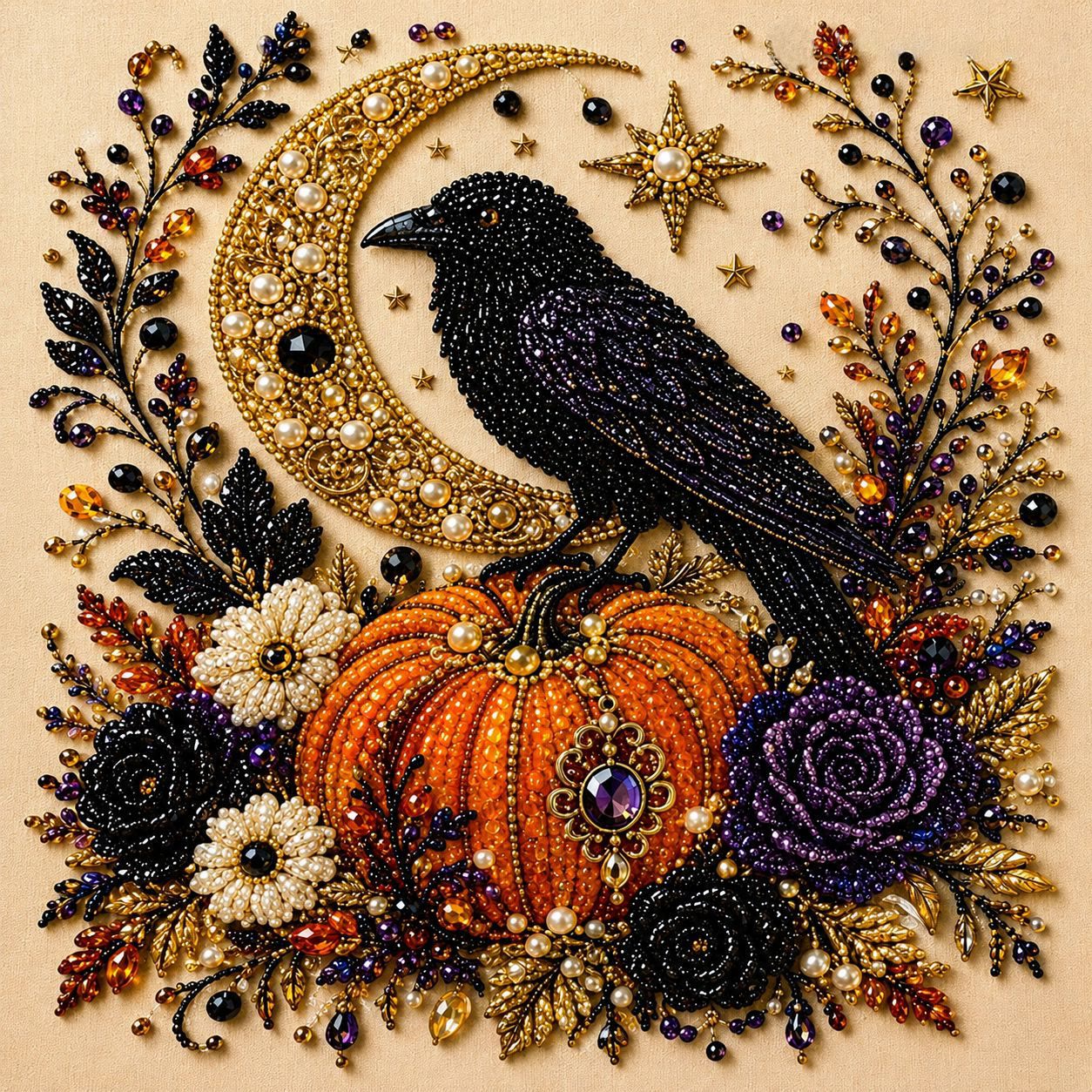 Halloween DIY Diamond Painting Kit, Pumpkin Cat & Ghost Diamond Art for Home Decor - 🐦‍⬛Raven - 7.8*7.8in - image 15
