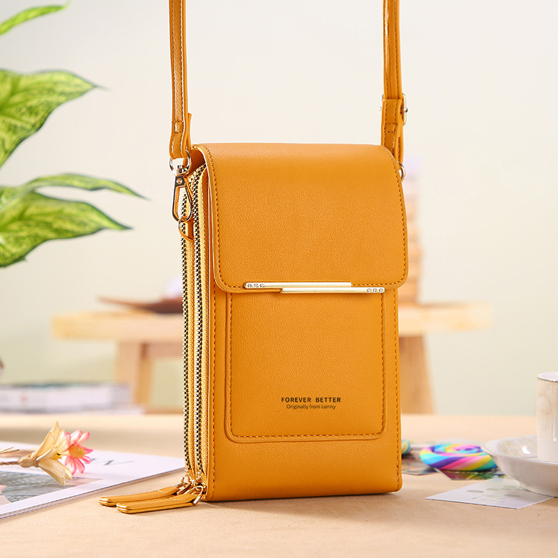 Touchscreen Crossbody Phone Wallet  - Yellow - image 7
