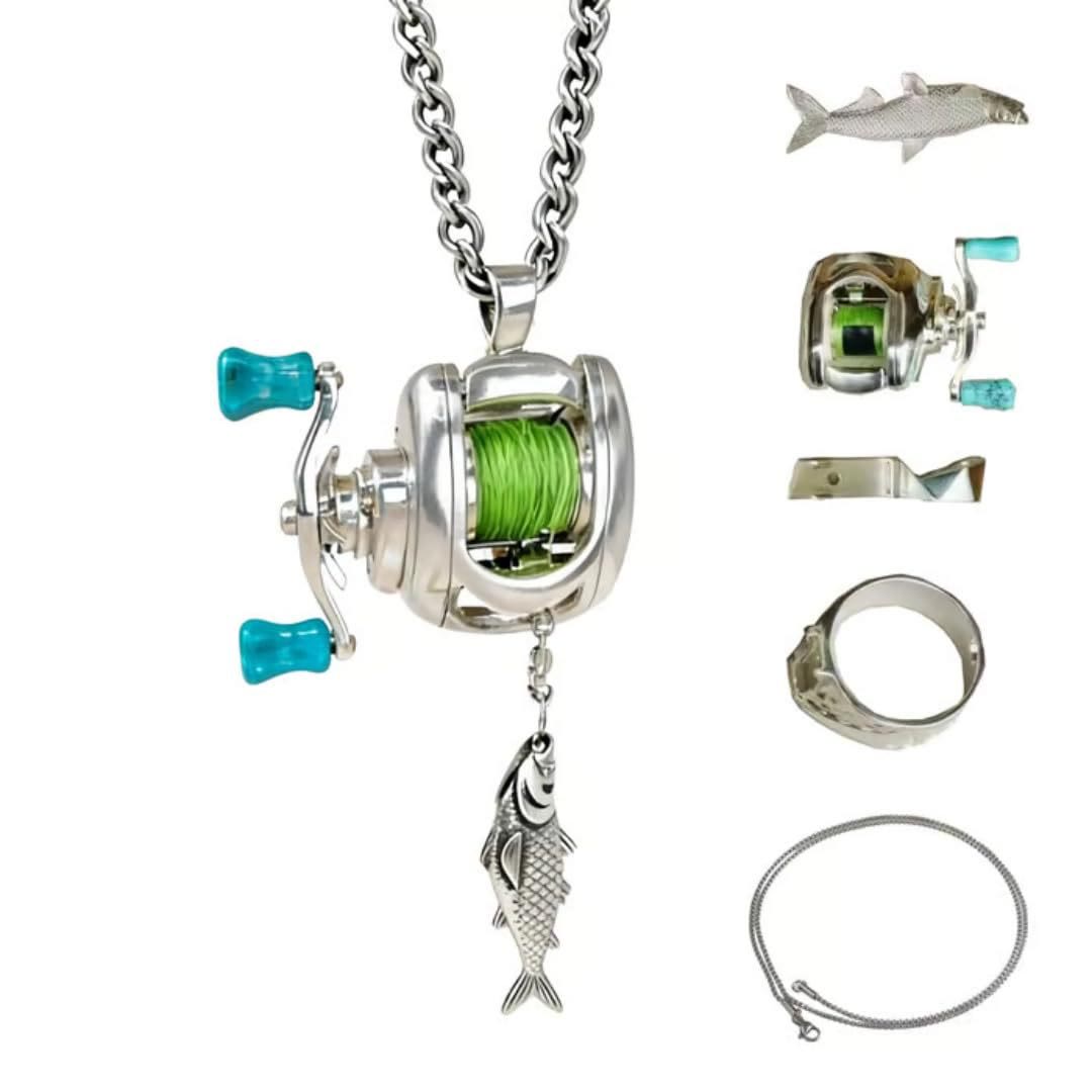 Funny Mini Fishing Reel Ring & Necklace - image 8