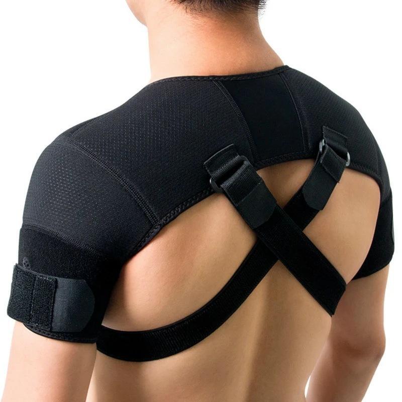 Adjustable Double Shoulder Brace with Dual Straps - Black - XXL/3XL (Large) - image 1
