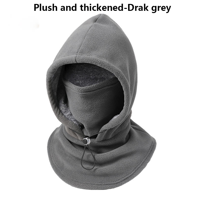 3-in-1 One-piece warm mask hat, Windproof Hat with Face Neck Ear Cover for outdoor Cycling - Grey - Plush and thickened - image 16