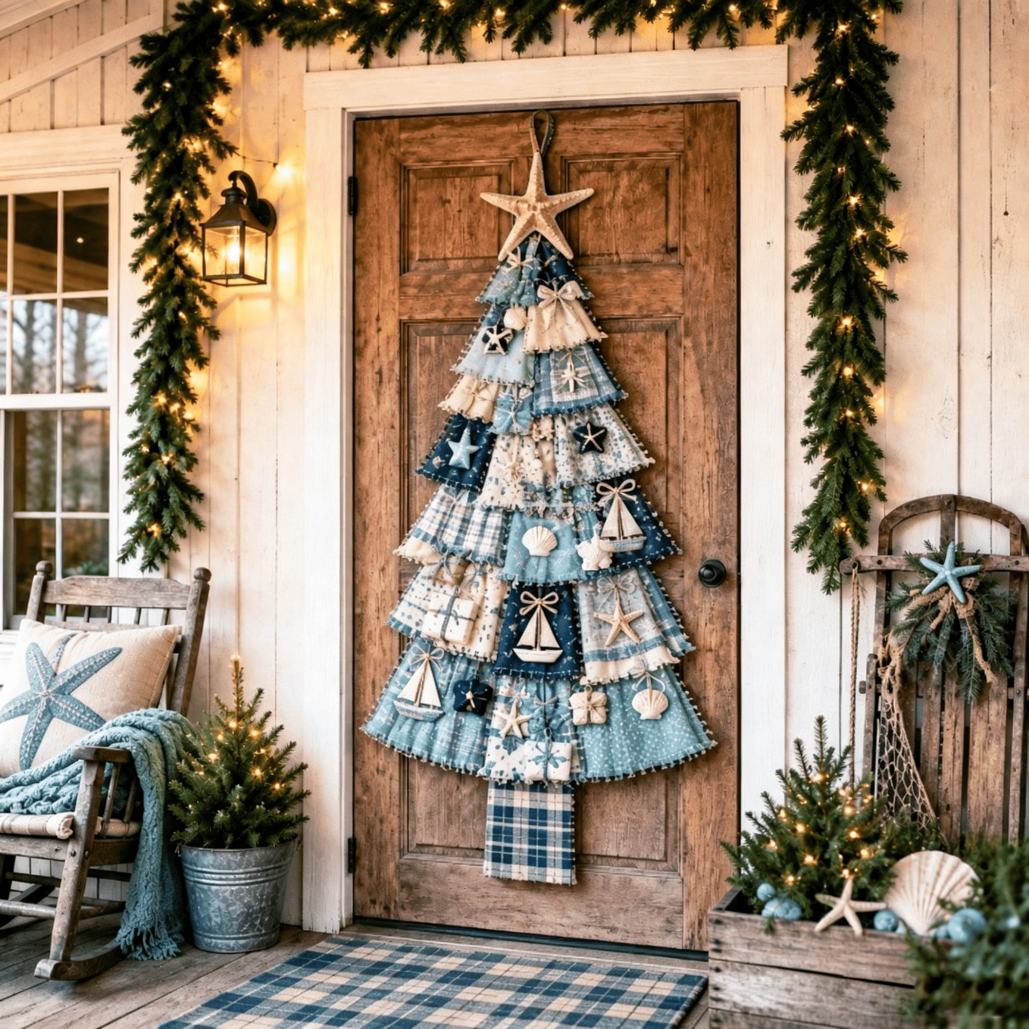 Oversized Patchwork Christmas Tree Door Hanging Kit-Handmade Fabric Christmas Tree Wall Decor - F - image 14