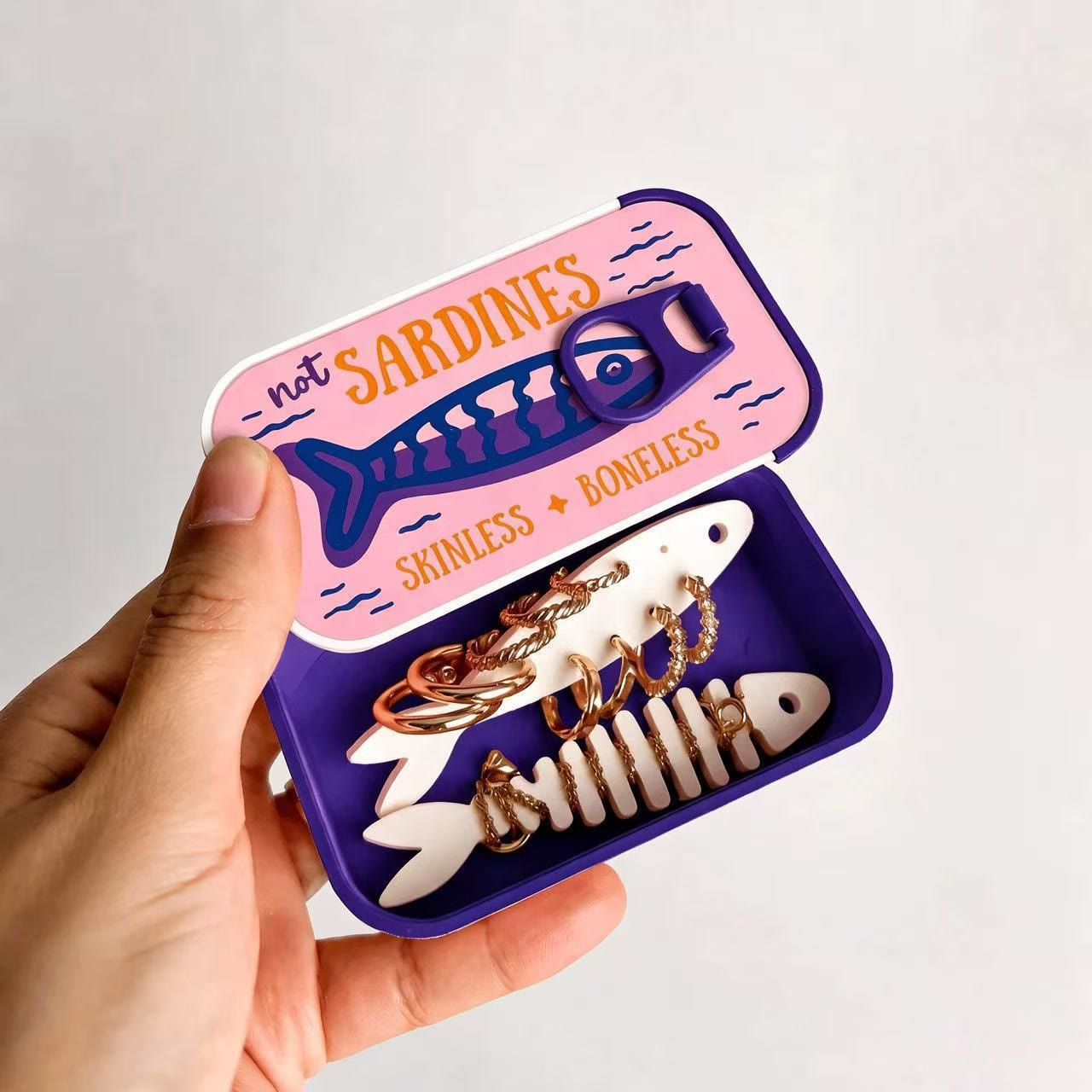 Vintage Sardine Tin Jewelry Box for Rings, Earrings & Small Treasures - Purple - 🔥🔥BUY 3(Save $20) - image 4