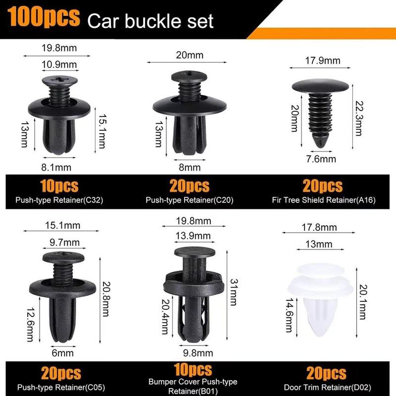 100pcs Universal Expansion Screw Clips Set for Automobiles Mudguard Leaf Plates Door Panel Clips - image 4