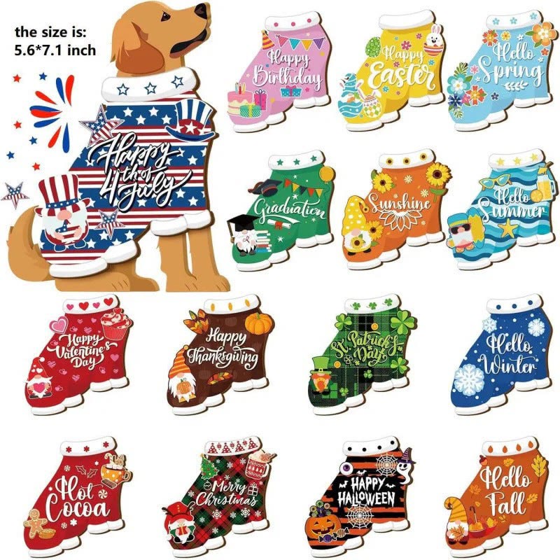 Interchangeable Cat Wooden Sign, Halloween Decor, Cute Pet Desk Ornament - C - image 12