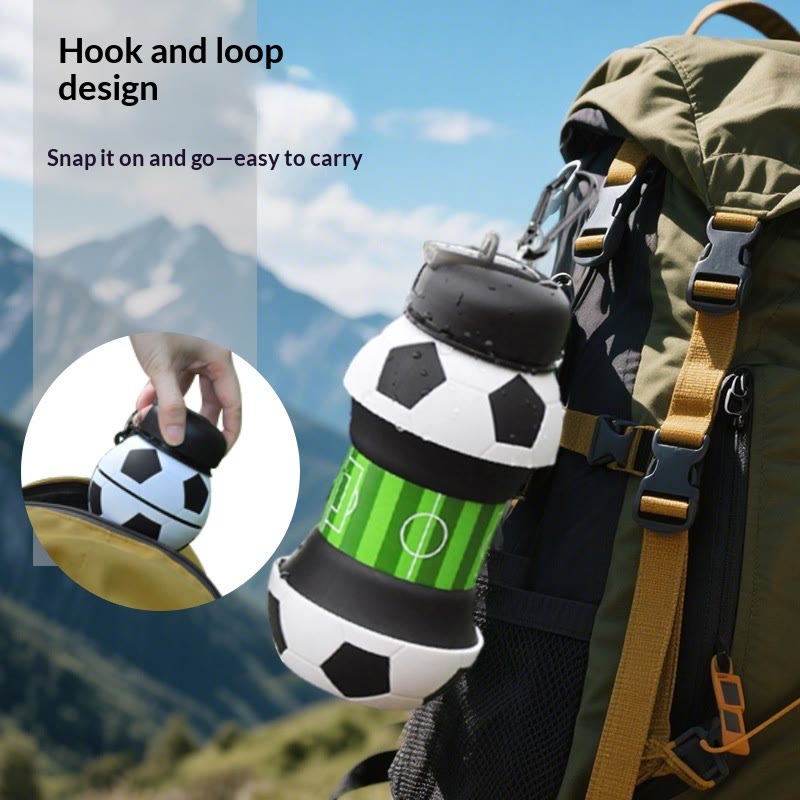 Collapsible Silicone Soccer Ball Water Bottle,Portable Sports Drink Bottle - image 5