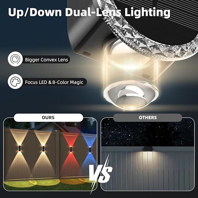  Solar Wall Lights Outdoor Up Down Dual-Lens - image 6