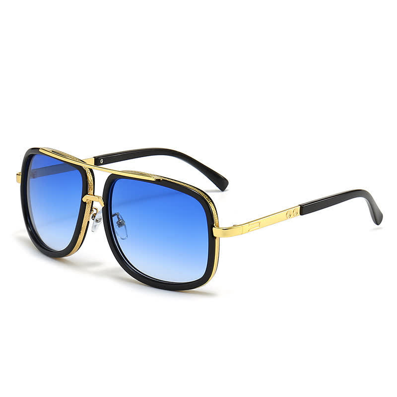 Spykay™ SG1013 Aviator Double Bridges Frame Brown Ombre Tinted Sunglasses - Blue - image 17