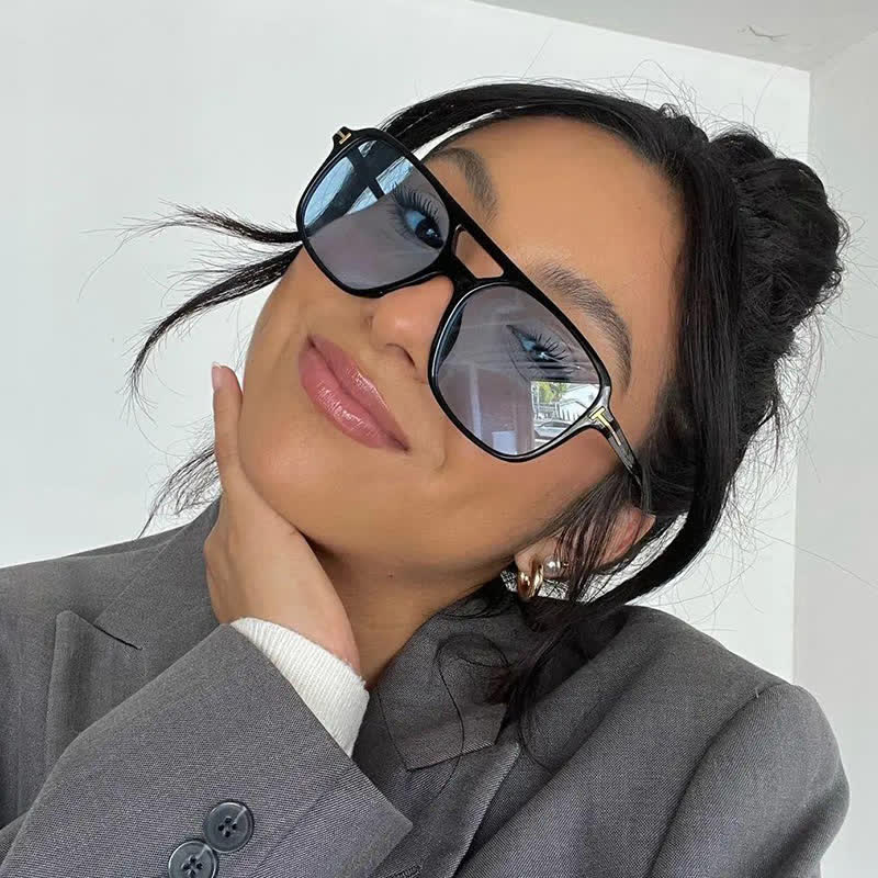 Spykay™ SG60710 Double Bridges Retro-Vintage Aviator Sunglasses - Black/Blue - image 28