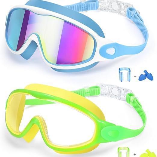 2 Pack Kids Swim Goggles For 3-15 Uv Protection Anti-fog High Definition Waterproof  - F - image 14