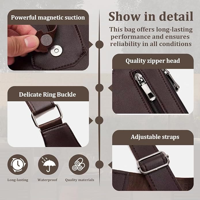 Double Shoulder Anti-Theft Harness Bag, Leather Armpit Wallet - image 4