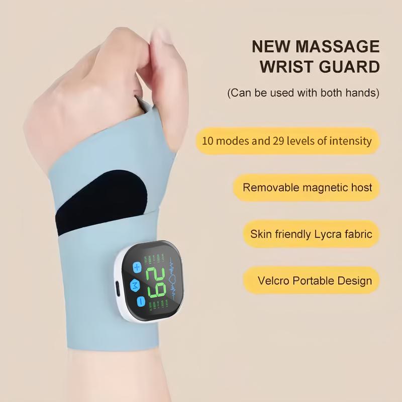 EMS Wrist Hand Massager, 10 Modes 29 Levels Pain Relief Device - Blue - image 9