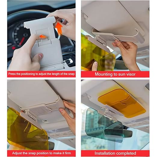 Car Sun Visor, Car 2 in 1 Day and Night Anti-Glare Mirror - image 7