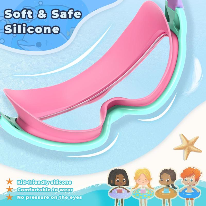 2 Pack Kids Swim Goggles For 3-15 Uv Protection Anti-fog High Definition Waterproof  - image 5