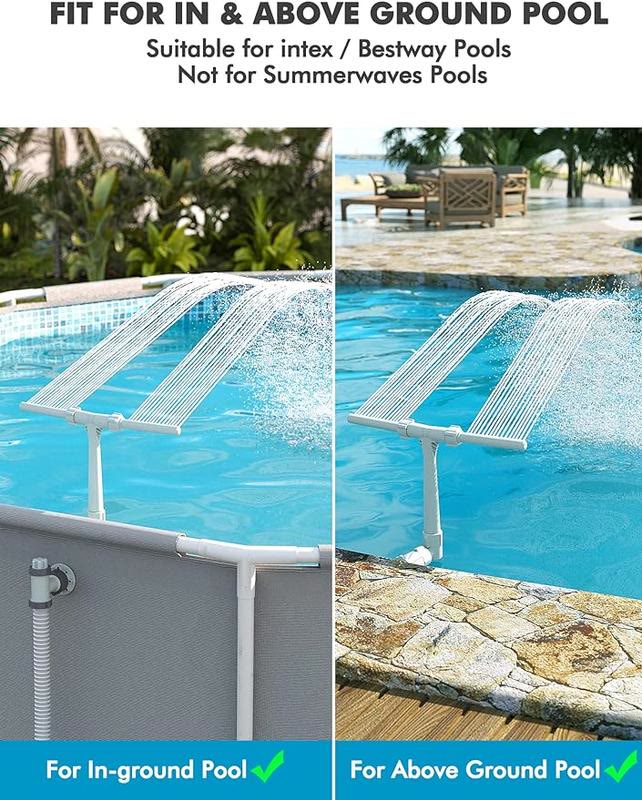 Pool Fountain for Above-Ground & Inground Pools, Outdoor Waterfall Spray - image 6