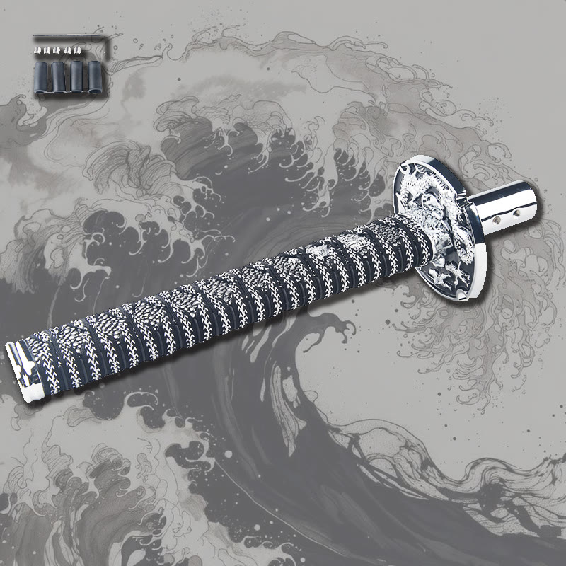 Cool Japanese Samurai Katana Car Manual Gear Shift Knob Trim - 20cm silver - One size - image 10