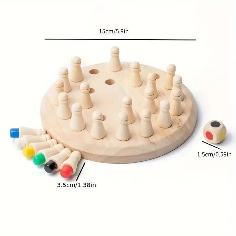 Educational Wooden Memory Chess Puzzle Family Strategy Board Game  - image 9