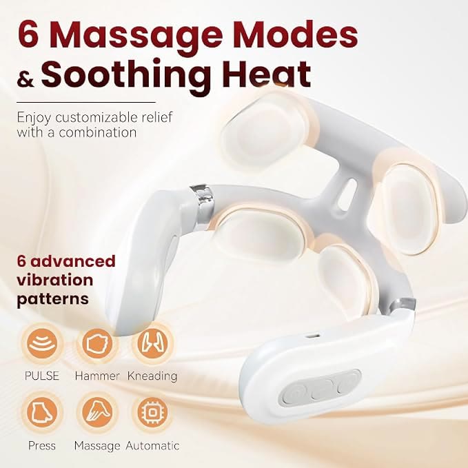 Neck Massager with Heat, Portable Shoulder Massager with 4 Heated Heads - image 6