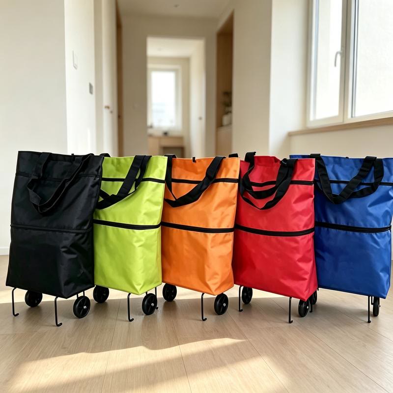 Collapsible Wheeled Shopping Tote, Reusable Grocery Bag, Lightweight Foldable Carry-All for Supermarket & Outings - image 9