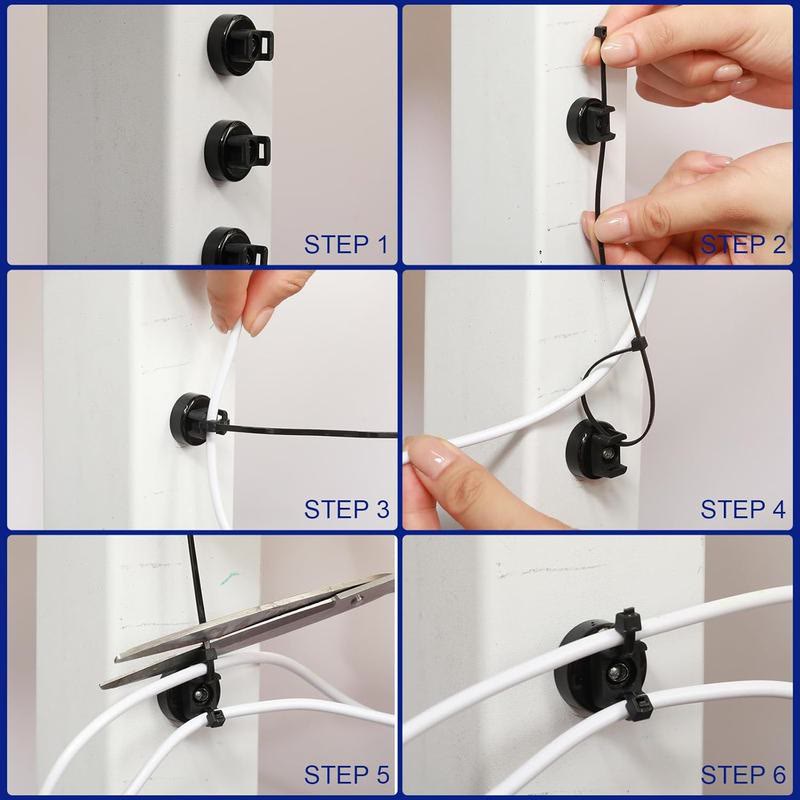 Heavy-Duty Magnetic Cable Tie Mounts, 22mm Magnetic Zip Tie Mount Bases - image 4