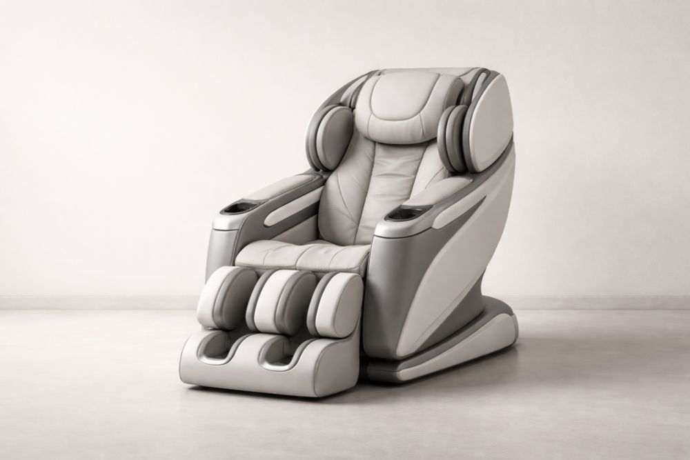 Massagesessel Kunstleder Grau 120x90x110cm