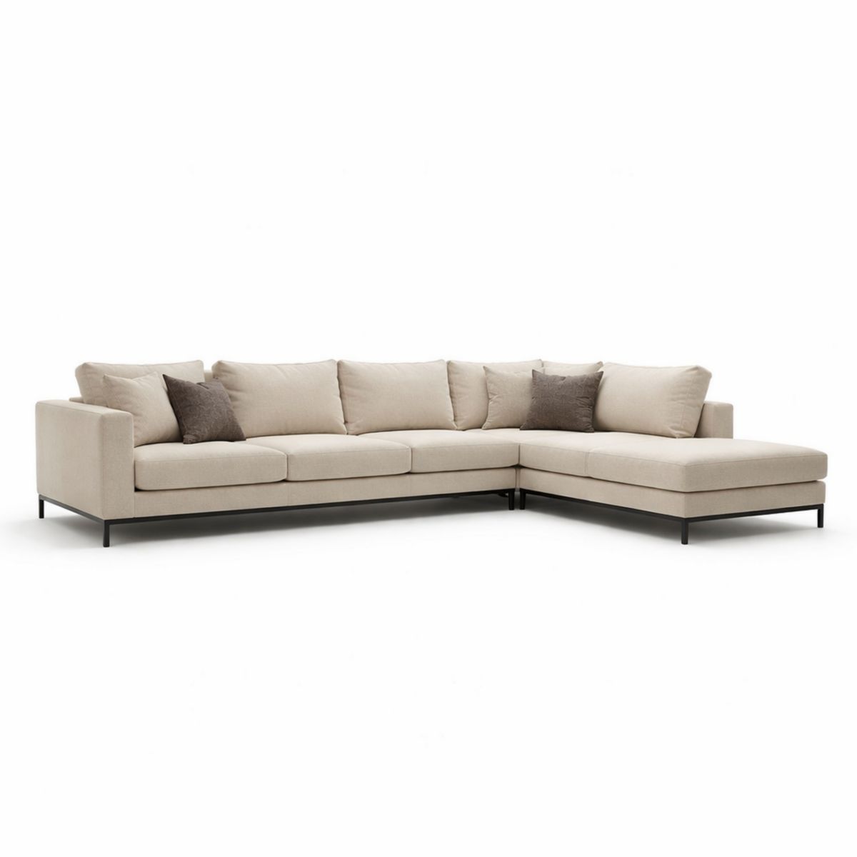 Ecksofa Stoff Beige L-Form 290x210x80 cm