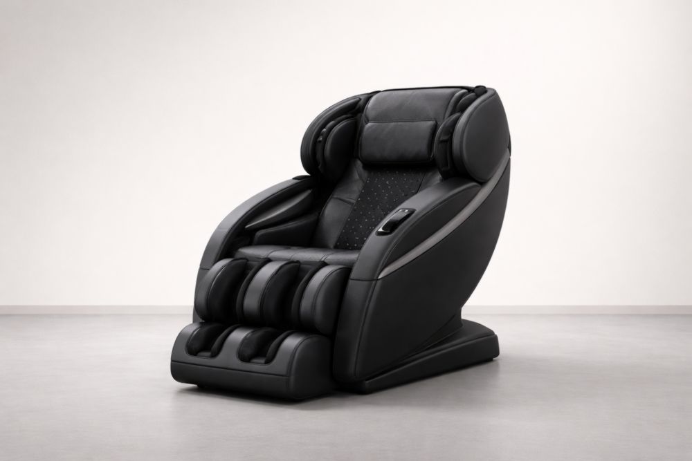 Elektrisch verstellbarer Massagesessel aus Kunstleder Schwarz