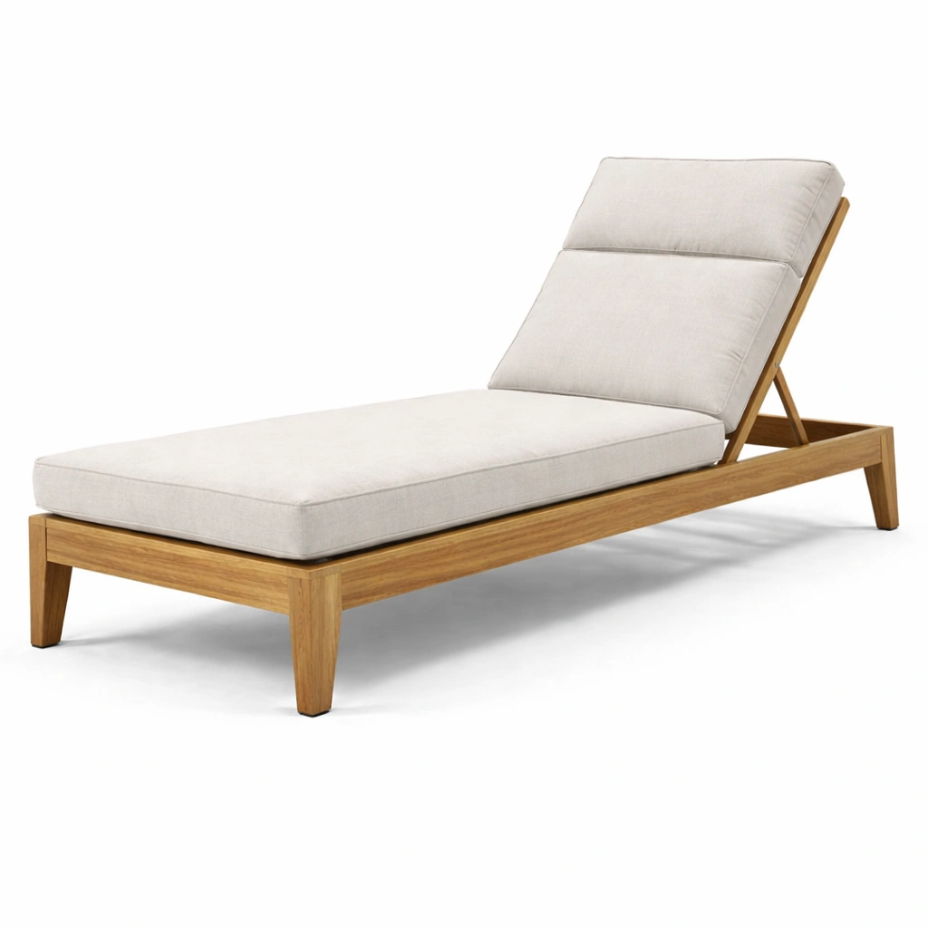 Holz Sonnenliege mit verstellbarer Lehne-Domnaro