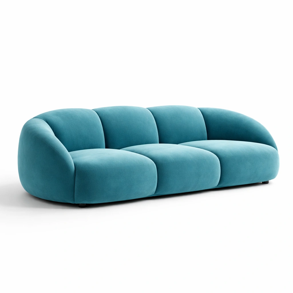 Designer Sofa mit abgerundeter Form und weicher Polsterung-Domnaro