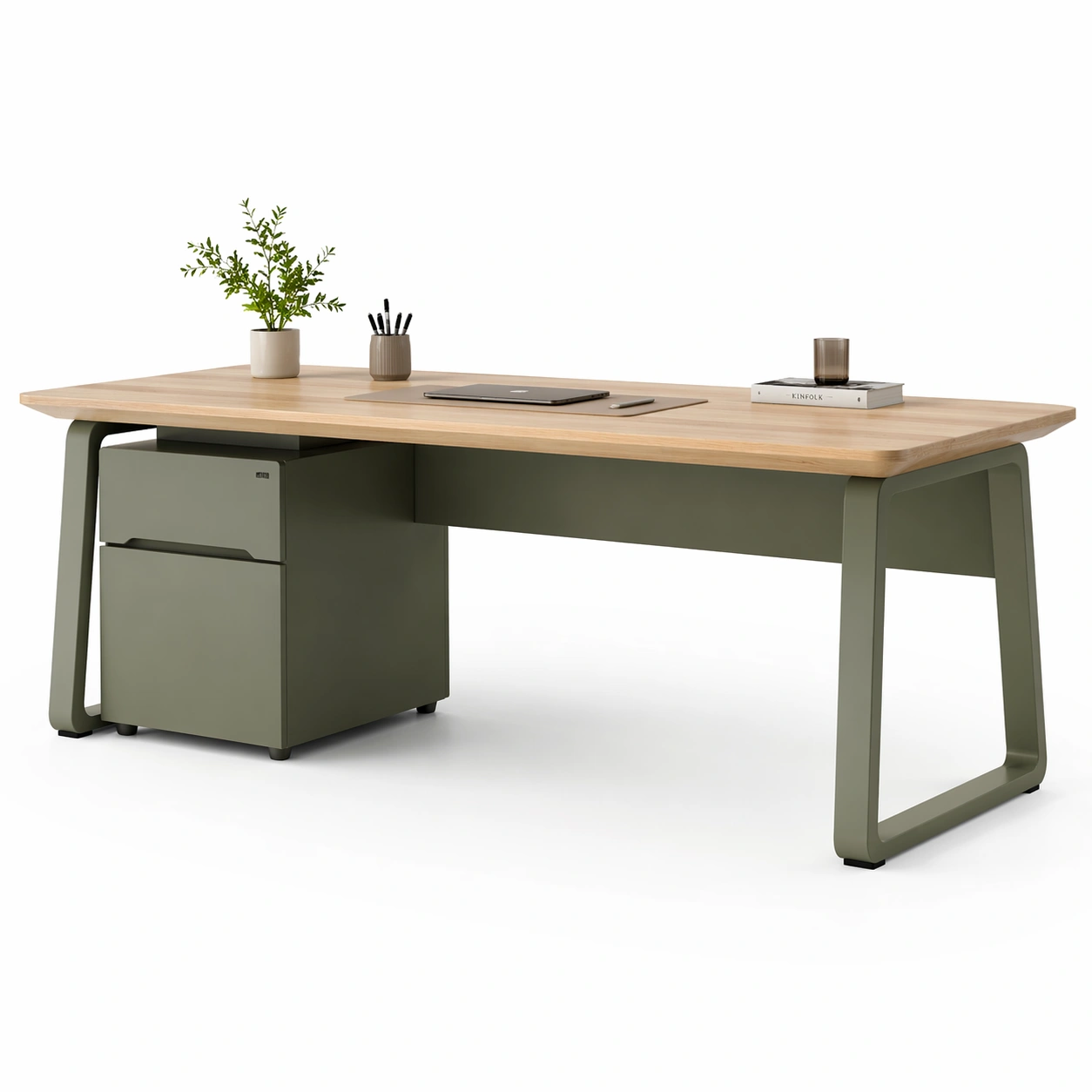 Minimalistischer Schreibtisch mit Stauraumcontainer-Domnaro