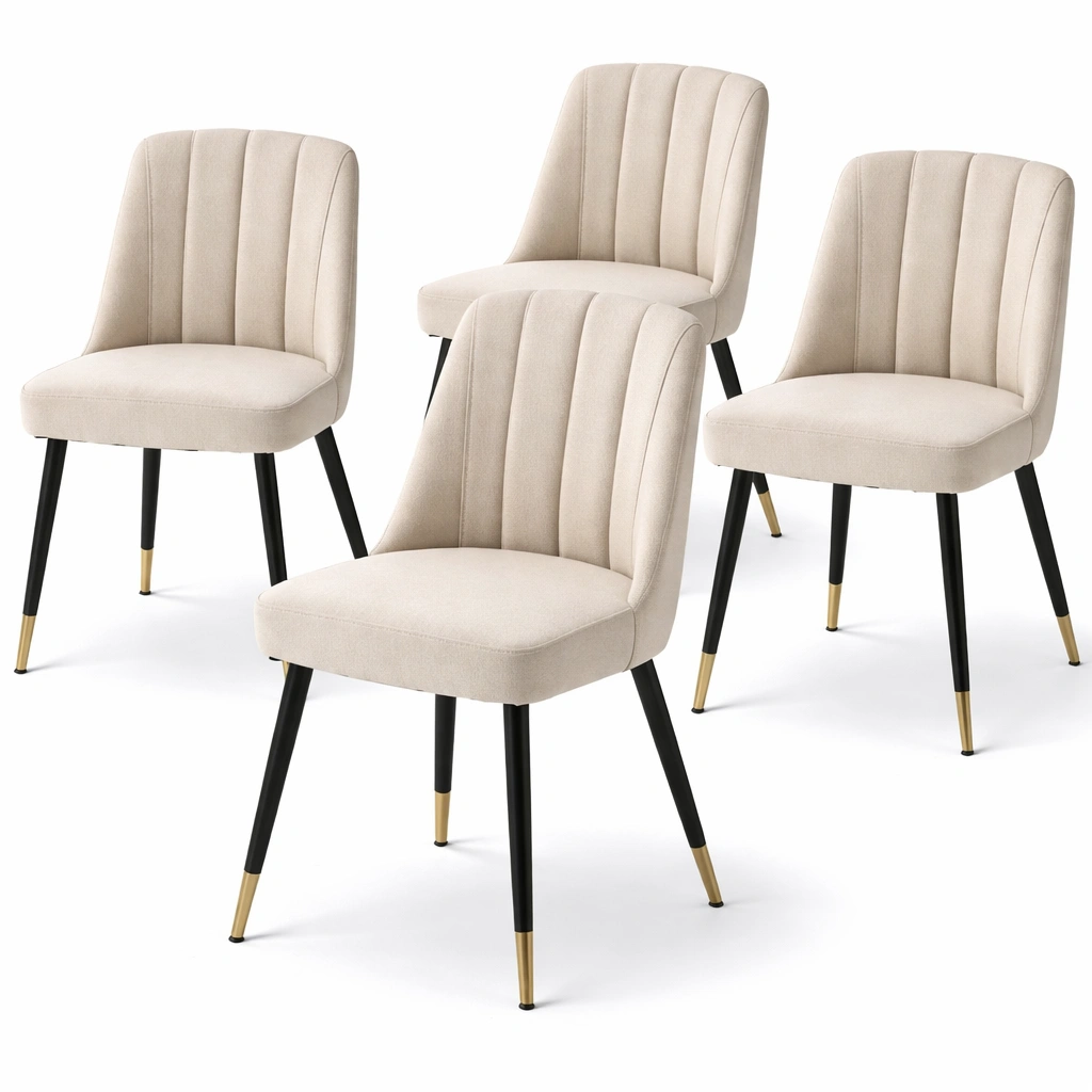 Sillas de comedor tapizadas modernas set de 4-Olvuno