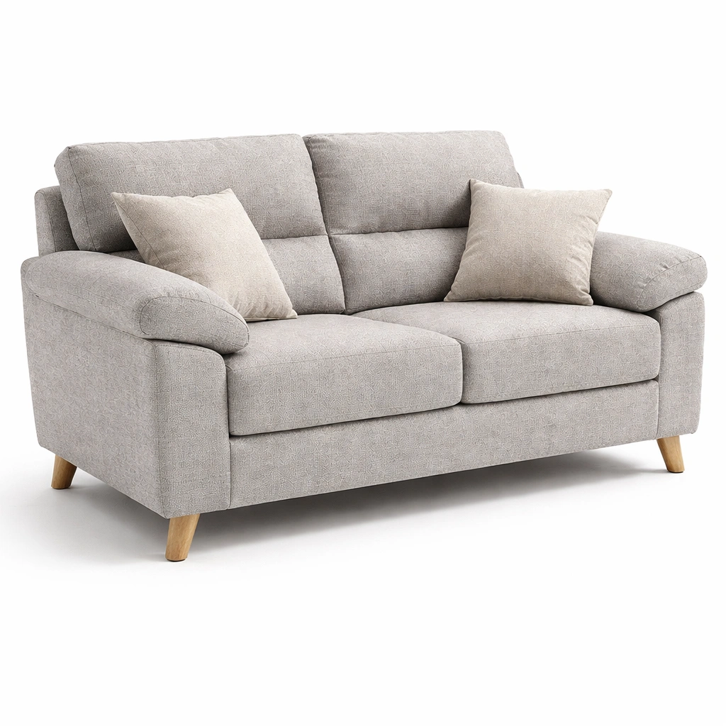 Sofa de dos plazas tapizado moderno con cojines-Olvuno