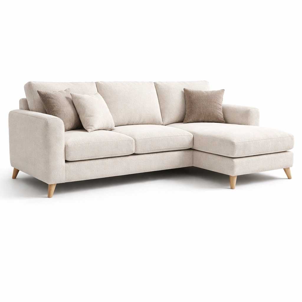 Sofa en L tapizado con chaise longue moderno-Olvuno