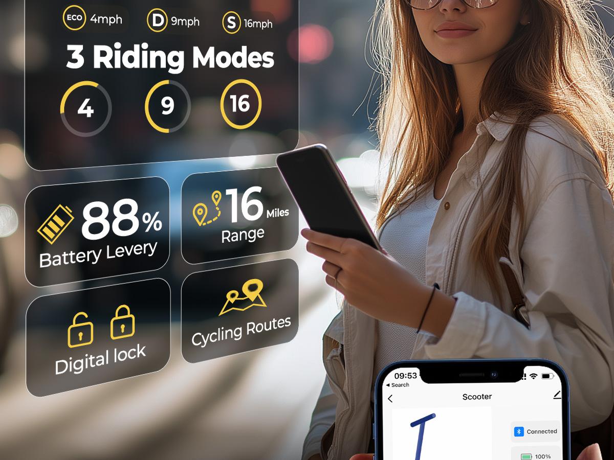 A Electric Scooter, Powerful 350W Motor, Up to 12-19Mph & 16 Miles, 8.5" Tires, Folding E-Scooter for Teen and Adults, APP Contral, Foldable Scooter, App Controlled Scooter,summerwins A Electric Scooter, Powerful 350W Motor, Up to 12-19Mph & 16 Miles, 8.5" Tires, Folding E-Scooter for Teen and Adults, APP Contral, Foldable Scooter, App Controlled Scooter,summerwins