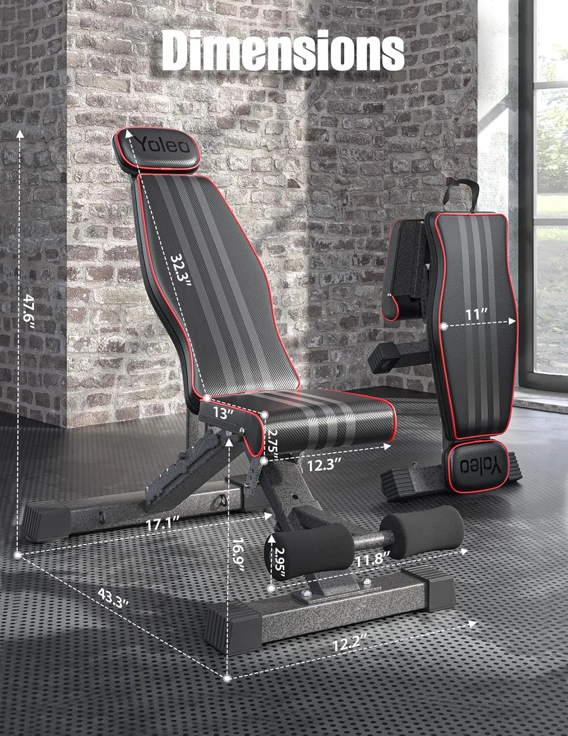 #SummerVibes Banco de pesas ajustable, banco de entrenamiento plegable para gimnasio en casa — Entrenamiento de cuerpo completo y fuerza — Banco utilitario (inclinado, declinado y plano) con ajuste rápido.