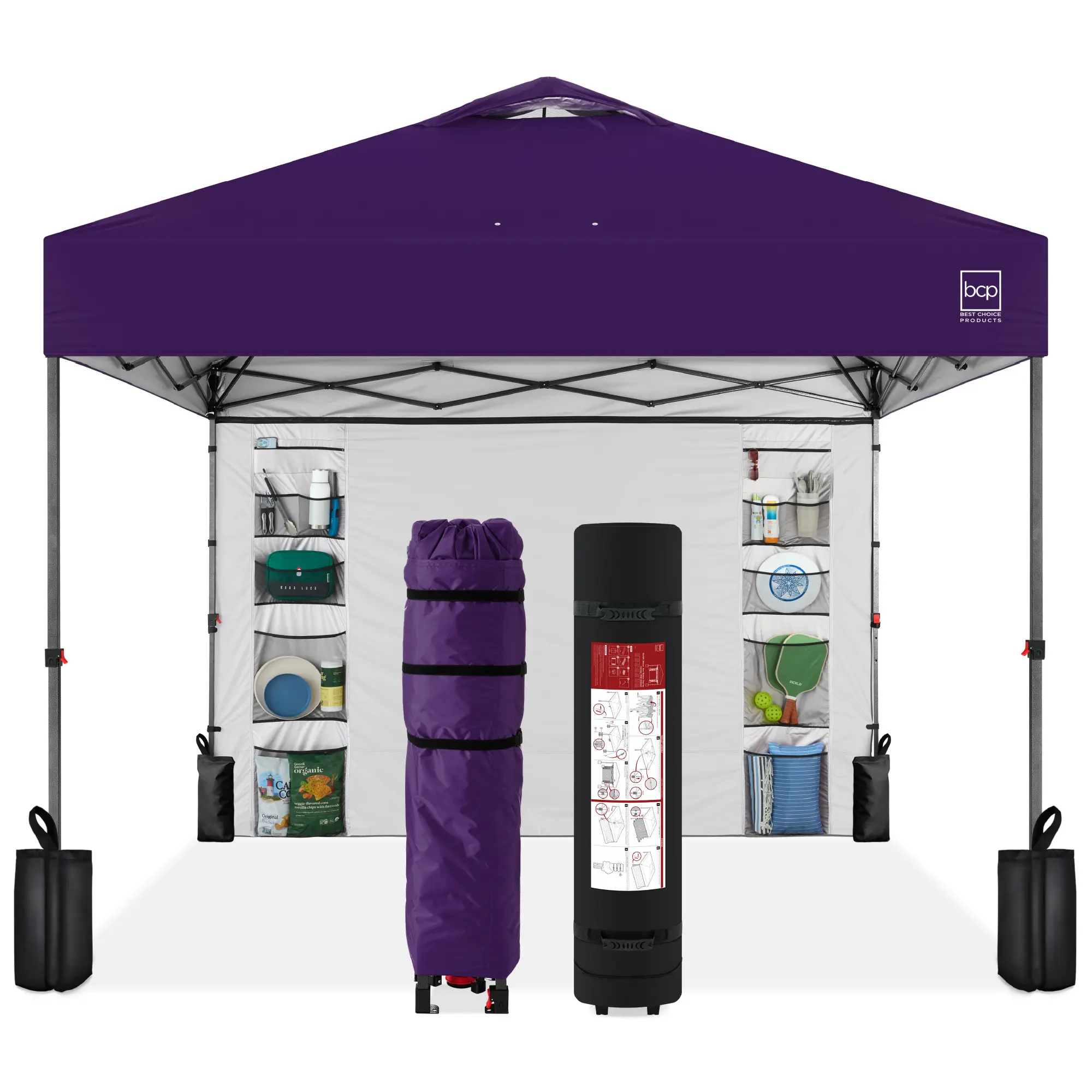 Carpa plegable de 10 x 10 pies con pared lateral