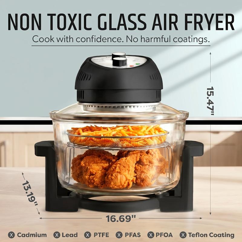 Freidora de aire extragrande de 16 cuartos: cocina crujiente sin aceite para comidas más saludables.