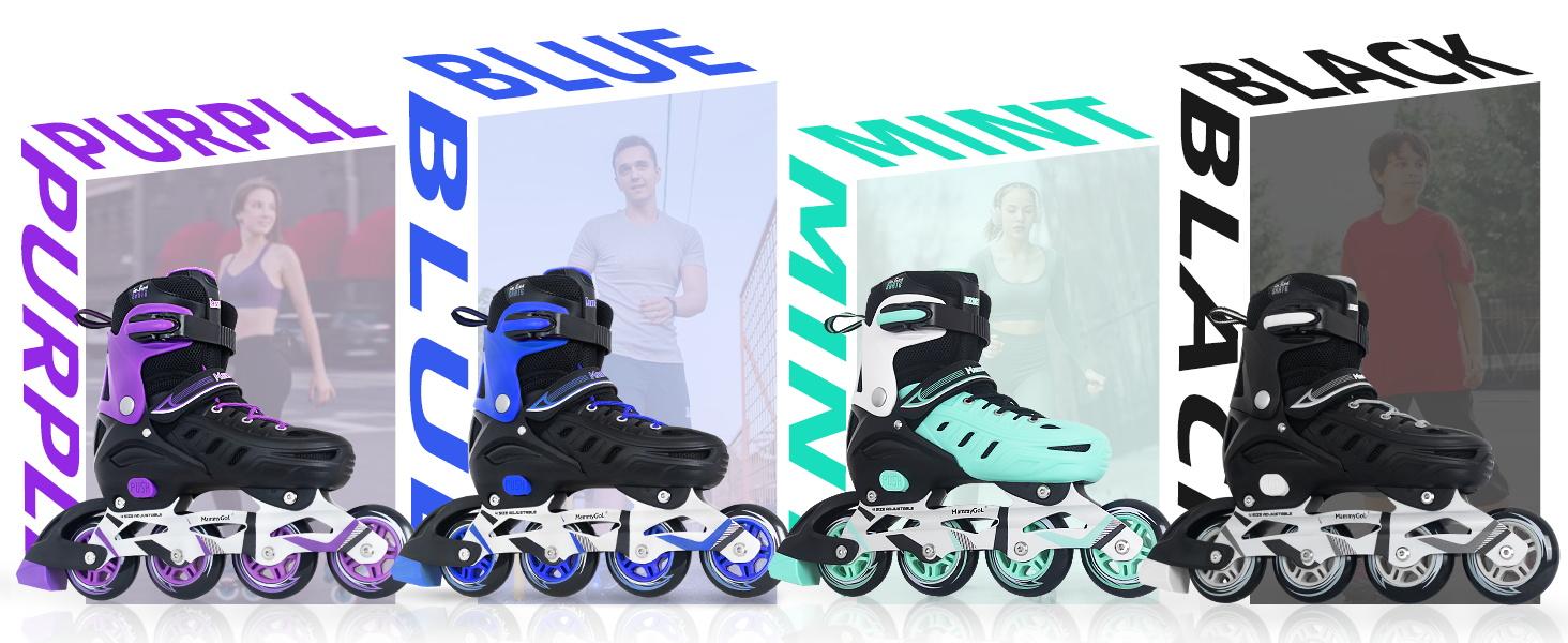 Nattork Inline Skates for Boys and Girls Men Women, 4 Sizes Adjustable Blades Roller Skates Beginner for Kids & Adult Youth Nattork Inline Skates for Boys and Girls Men Women, 4 Sizes Adjustable Blades Roller Skates Beginner for Kids & Adult Youth