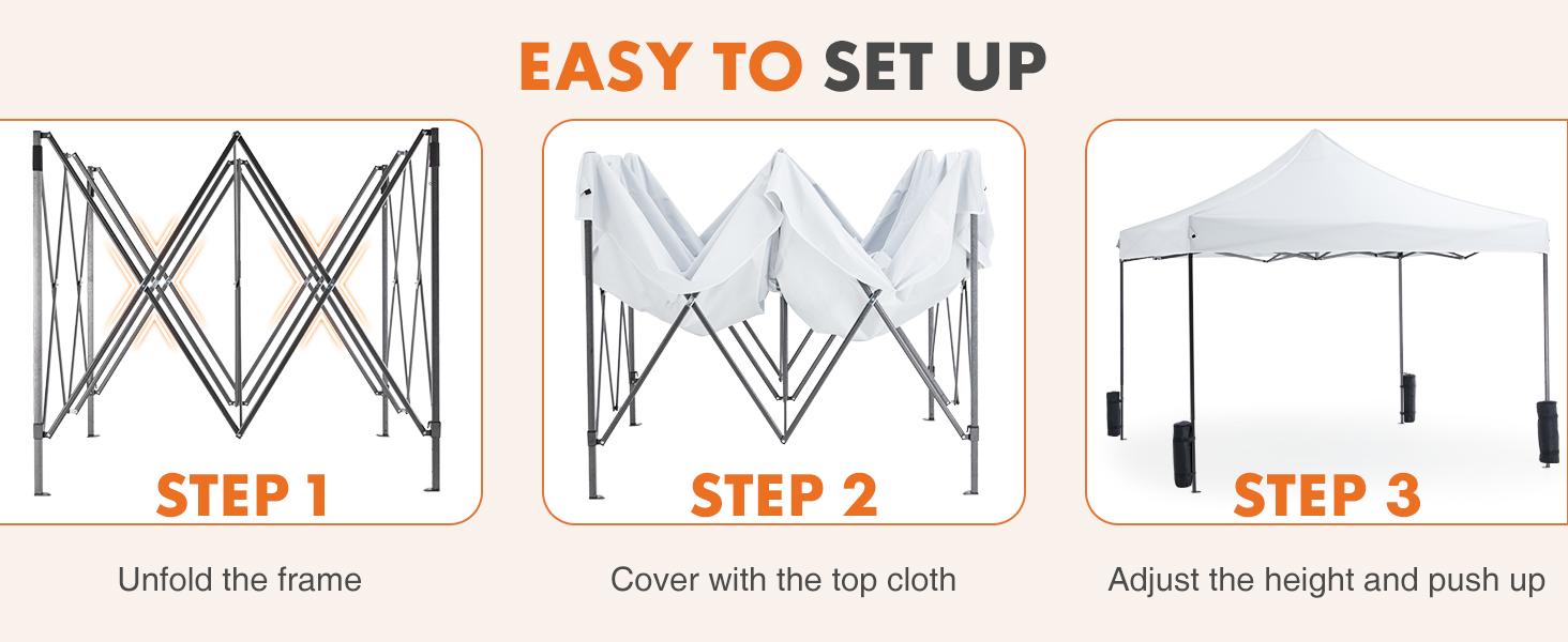 Sweetcrispy 10x10 Pop Up Canopy, Easy Setup Instant Outdoor Canopy with Vented Top and Wheeled Bag, White,summerwins Sweetcrispy 10x10 Pop Up Canopy, Easy Setup Instant Outdoor Canopy with Vented Top and Wheeled Bag, White,summerwins