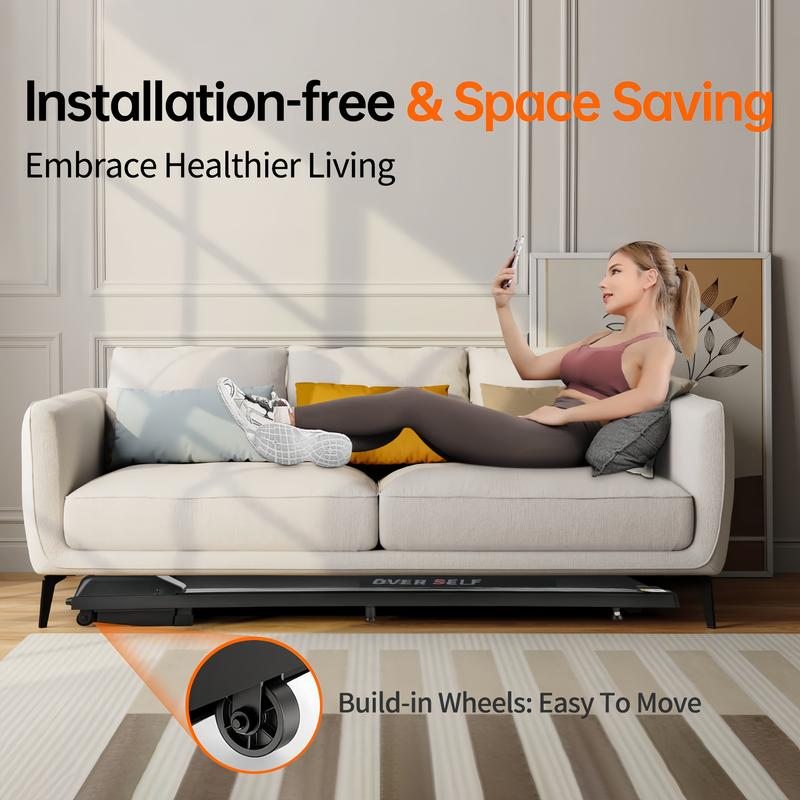 Cinta de correr plegable portátil con manillar, capacidad de carga de 136 kg (300 lbs), alfombrilla protectora para alfombras, control remoto, estación de entrenamiento multifuncional (equipo de fitness)