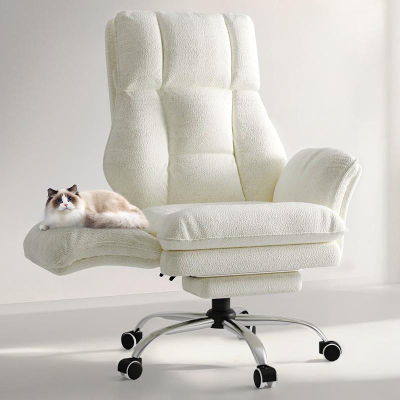 【Compras navideñas】Silla de oficina grande y alta, reposabrazos abatibles para mascotas y para sentarse con las piernas cruzadas, silla ergonómica ejecutiva para juegos de computadora con reposapiés, silla de escritorio reclinable de asiento ancho con tel