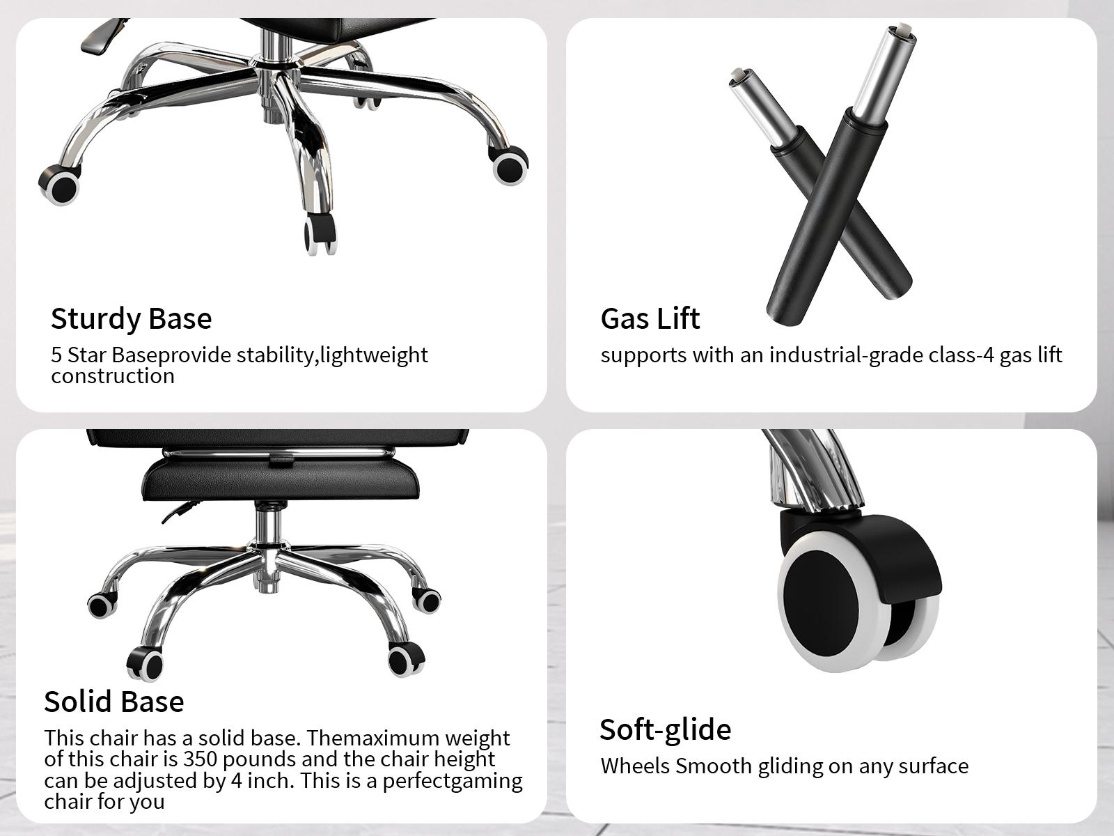 [Today's flash sale] KOCEN Big and Tall Office Chair, Desk Chair with Soft Adjustable Armrests, Ergonomic High Back Gaming Chair with Lumbar Support, Executive Computer Chairs with Footrest KC-5184
