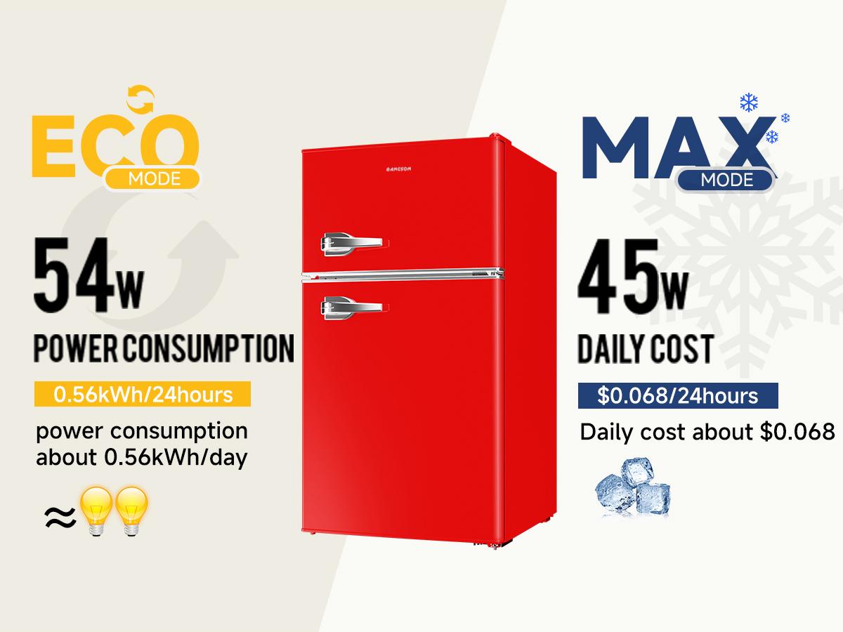 BANGSON 3.2 Cu.ft Retro Portable Mini Fridge with Separate Freezer, Home Refrigerator, Adjustable Temp, Quiet Operation, Energy-Efficient, Handle/No-Handle Options, Gift Idea for Refrigerator Accessories, Portable Fridge,summerwins BANGSON 3.2 Cu.ft Retro Portable Mini Fridge with Separate Freezer, Home Refrigerator, Adjustable Temp, Quiet Operation, Energy-Efficient, Handle/No-Handle Options, Gift Idea for Refrigerator Accessories, Portable Fridge,summerwins