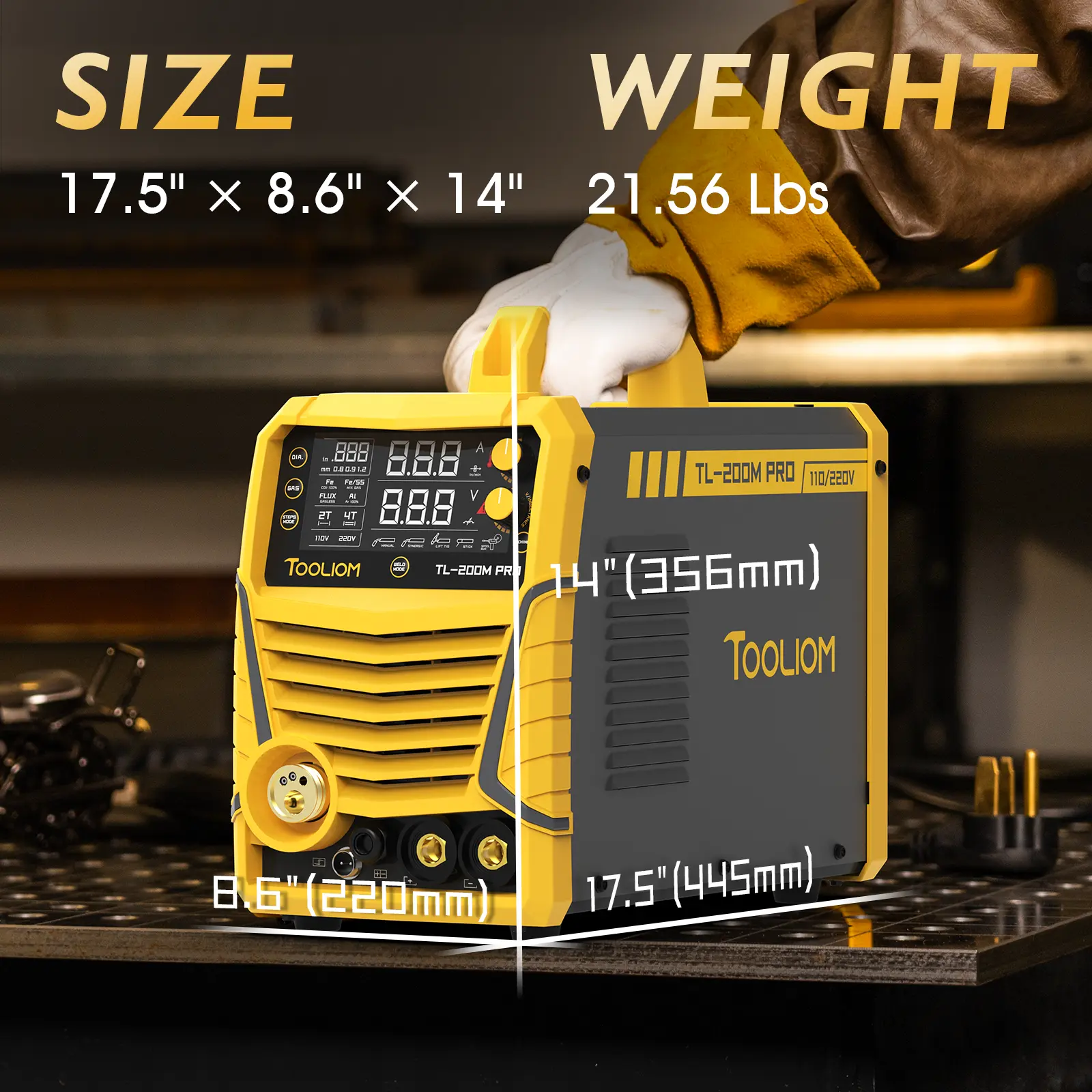 [fathersdaygift] TOOLIOM 200A Aluminum MIG Welder, 5-in-1 MIG/Flux MIG/Lift TIG/Stick/Spool Gun, 110/220V Dual Voltage Multifunctional Welding Machine